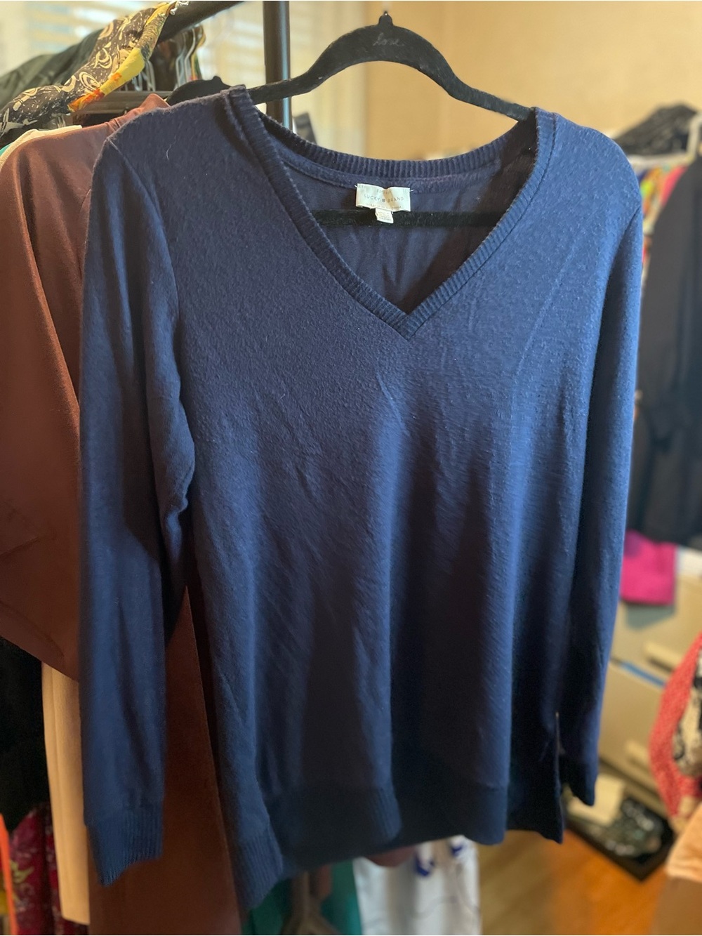 Lucky Brand V-Neck Sweater - Navy Blue
